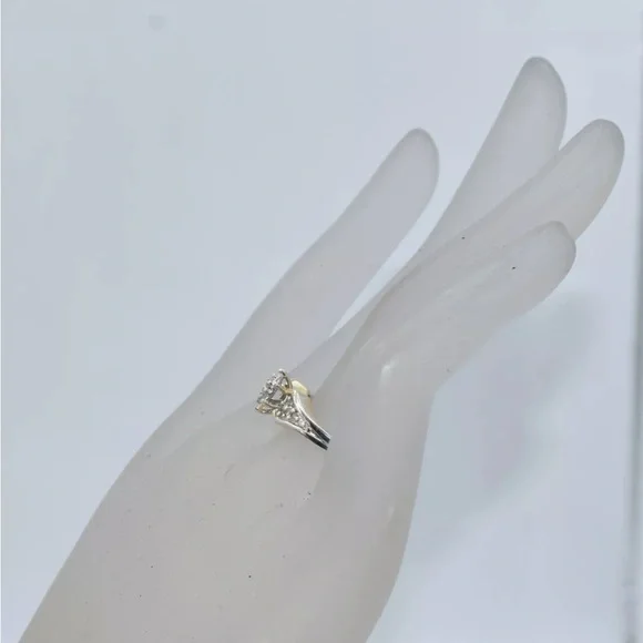 14k Gold - Silver Fill- Engagement Promise Ring - 1/10 CT White Diamond - Size 7 - Picture 11 of 15